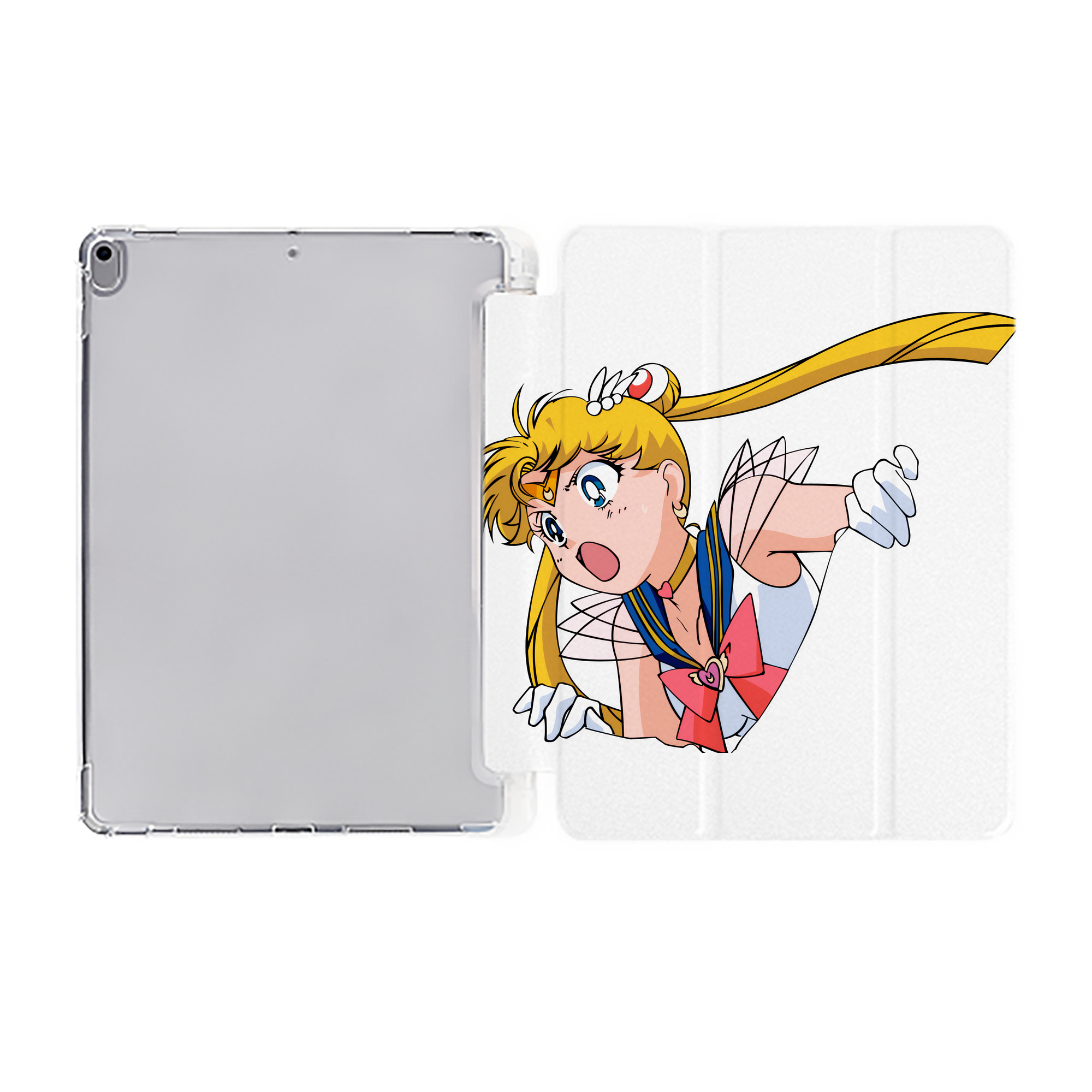 （画像用） 美少女戦士セーラームーン 月野 うさぎ つきの うさぎ Sailor Moon Tsukino Usagi IPad ケース ペン収納付き 三つ折りスタンド PUレザー×シリコン 対応機種9.5/10.5/10.9インチ